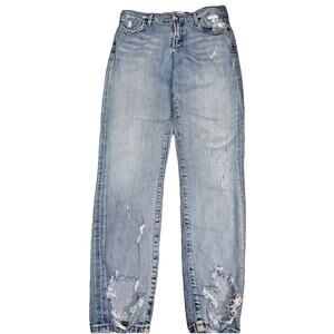 AGOLDE Distressed Light Wash Straight Leg Jeans 26